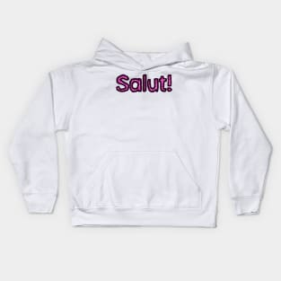 Hello in French - (Pink) Kids Hoodie